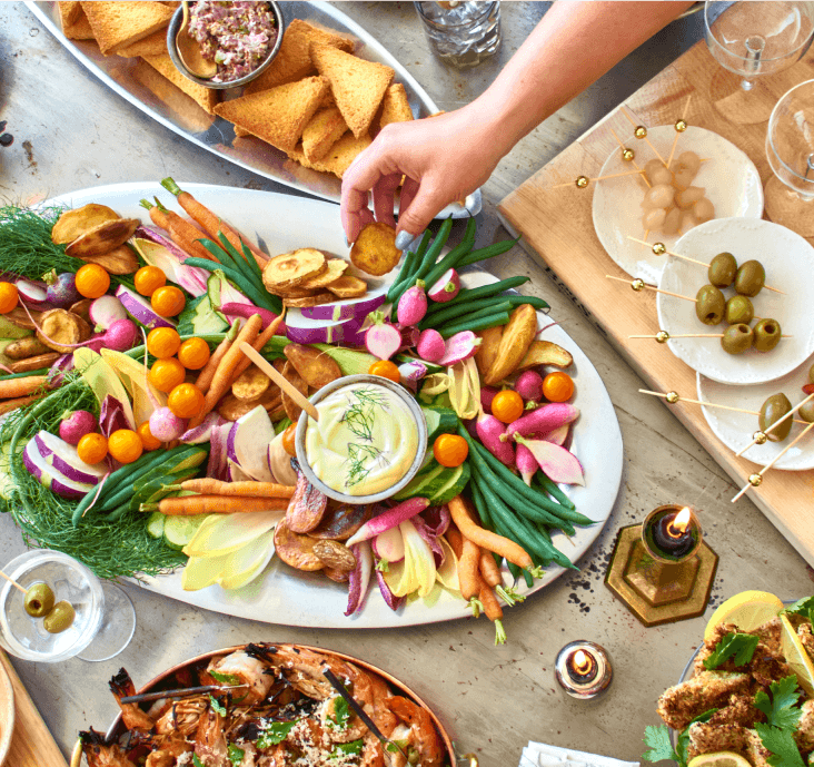 A plate of vegetables